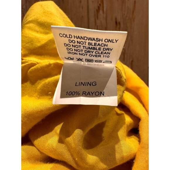 Yellow & White Palm Print Rue Stiic Womens Midi Dress With Spaghetti Straps & Op - Picture 9 of 9